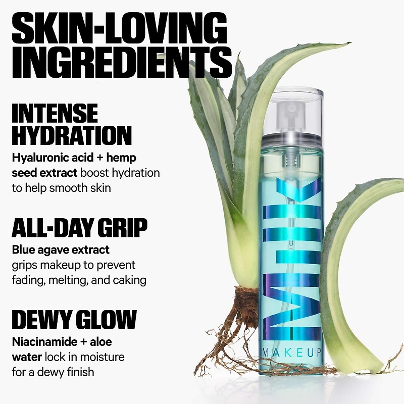 Vaporisateur fixateur lumineux longue tenue Hydro Grip avec acide hyaluronique et niacinamide