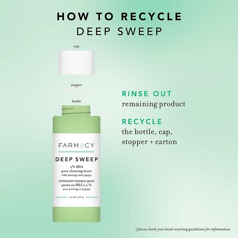 Deep Sweep 2% BHA Pore Cleaning Toner with Moringa + Papaya