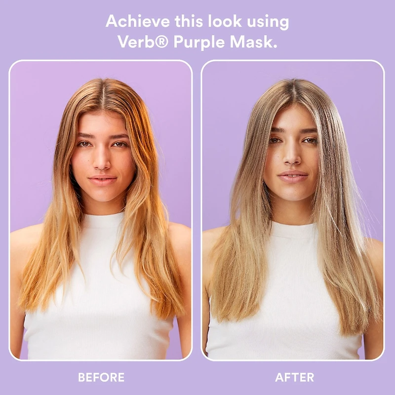 Masque violet neutralise les tons jaunes + ravive pour cheveux blonds