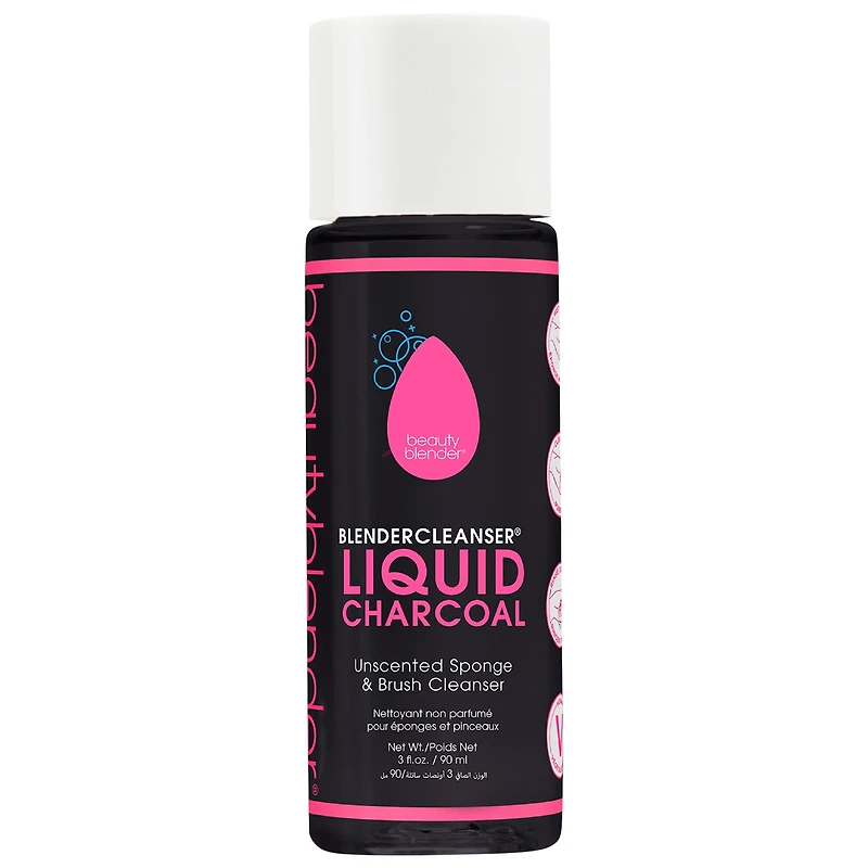 Nettoyant liquide non parfumé au charbon avec éponge et pinceau Blendercleanser®
