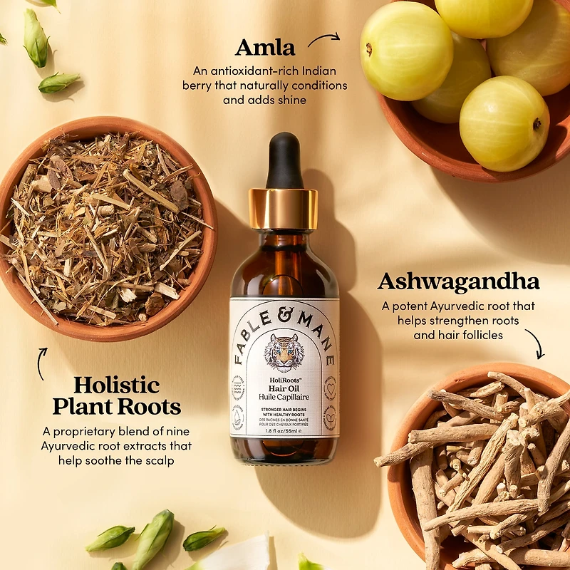 Huile de prélavage HoliRoots™ pour cheveux fins
