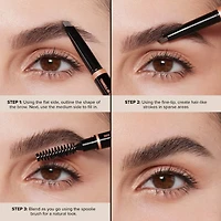 Crayon définisseur de sourcils à pointe triangulaire 3-en-1 Easy Precision