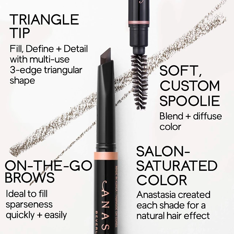 Crayon définisseur de sourcils à pointe triangulaire 3-en-1 Easy Precision