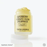 Crème de nuit et masque avec vitamine C Superberry Hydrate + Glow Dream