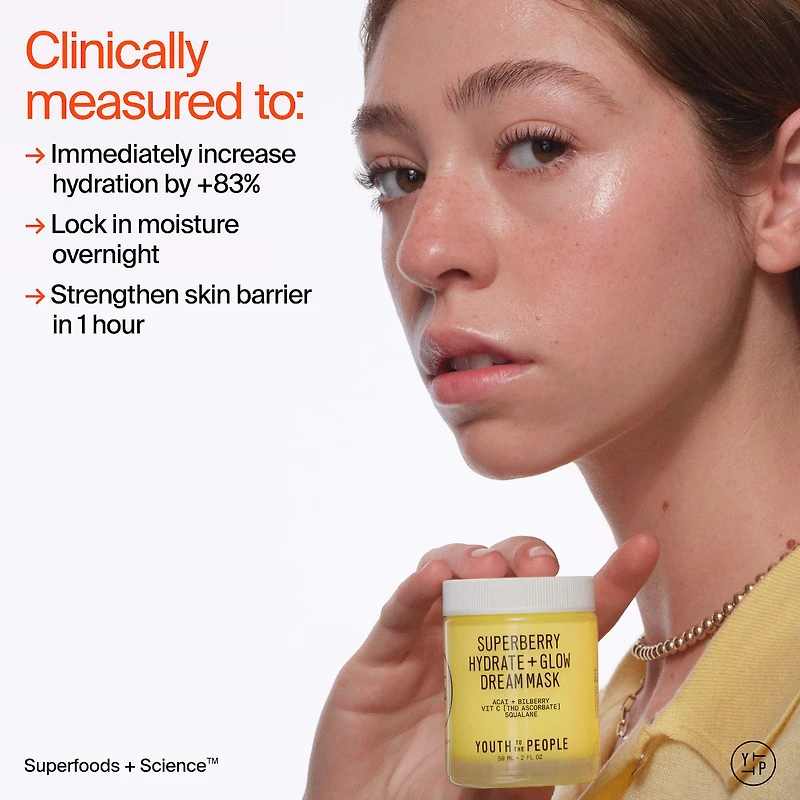 Mini Superberry Hydrate + Glow Dream Night Cream + Mask with Vitamin C