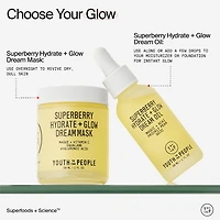 Crème de nuit et masque avec vitamine C Superberry Hydrate + Glow Dream