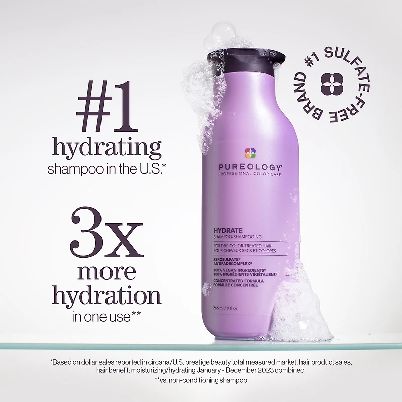 Shampoing Hydrate pour cheveux moyens à épais