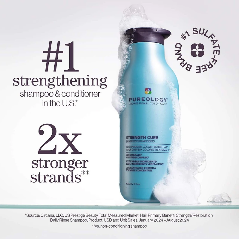 Shampooing Strength Cure pour cheveux abîmés