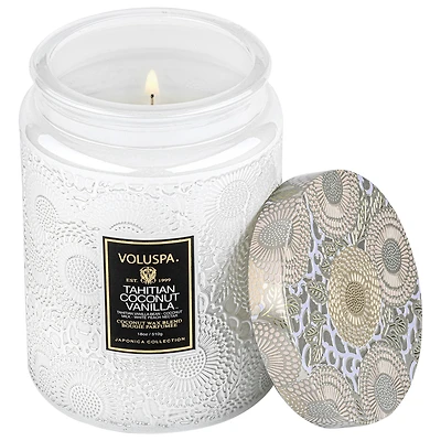 Tahitian Coconut Vanilla Glass Jar Candle