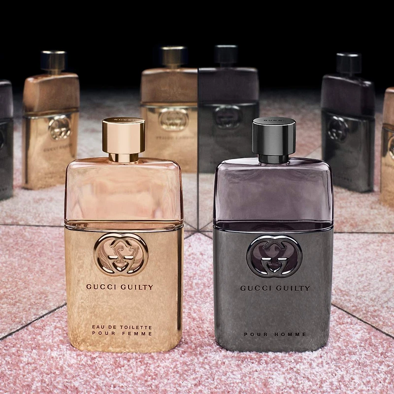 Eau de toilette Guilty pour femme avec mandarine, lilas et patchouli