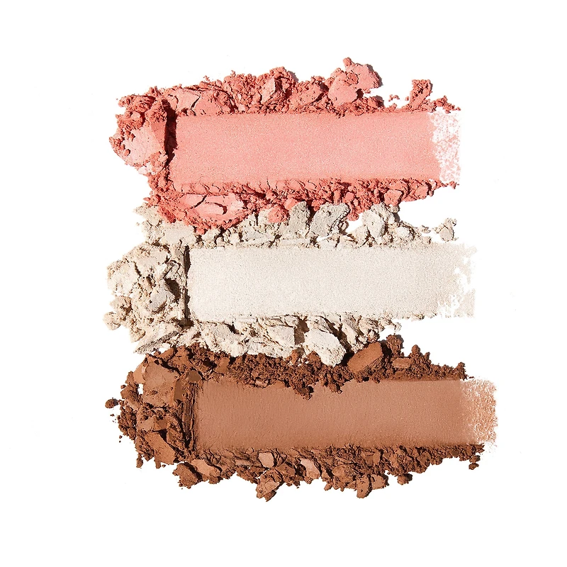 Palettes pour le visage – poudre bronzante, illuminateur et fard à joues tout-en-un