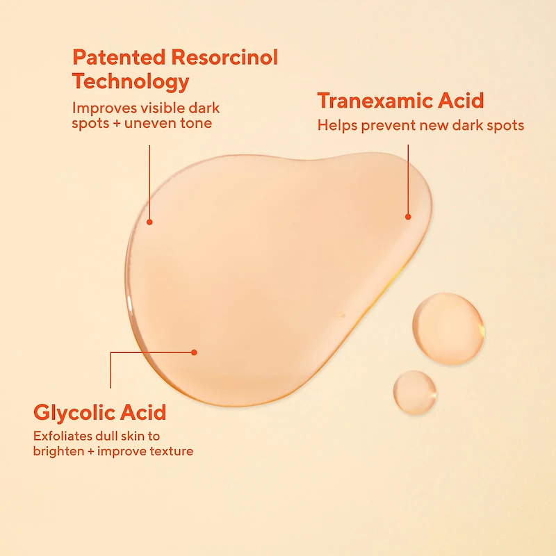 Sérum correcteur de taches pigmentaires à action rapide avec acide glycolique et tranexamique