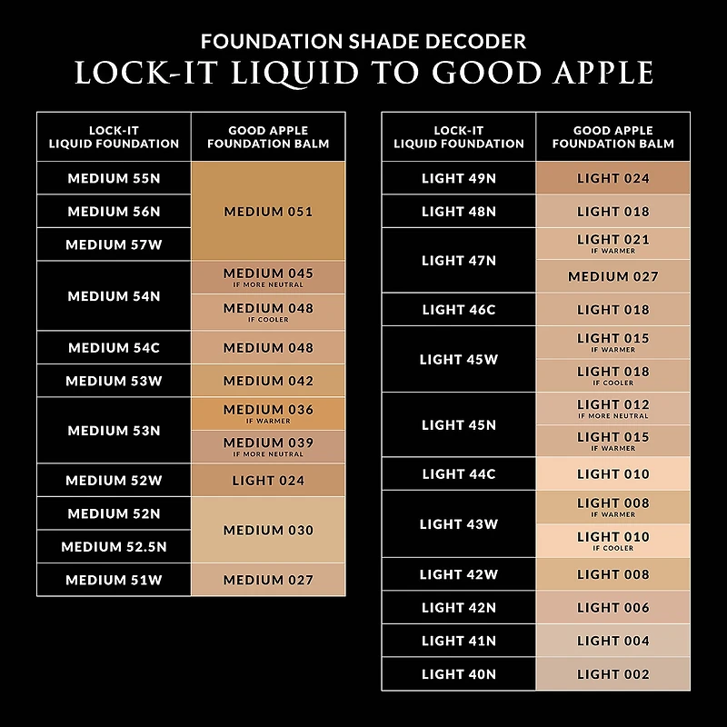 Baume fonds de teint léger en crème à couvrance totale Good Apple