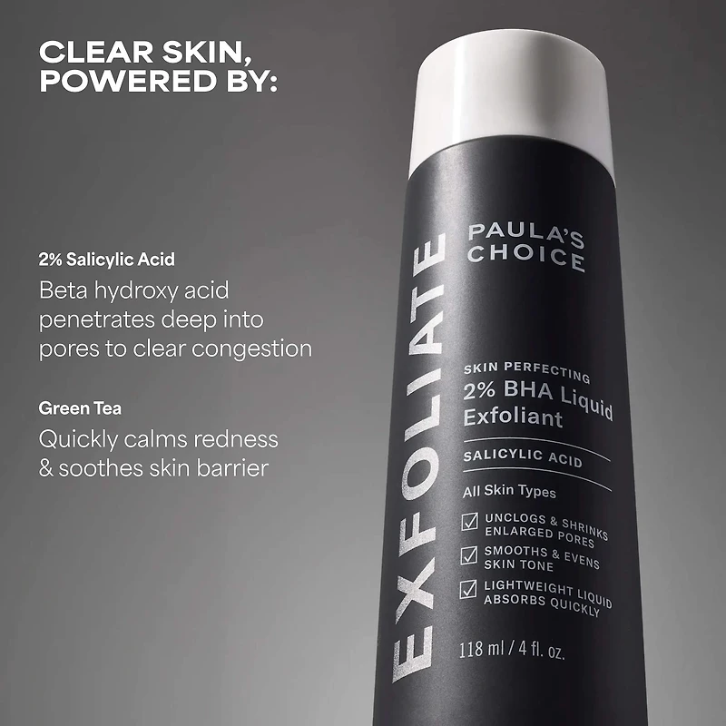 Skin Perfecting 2% BHA Exfoliating Toner for Clear