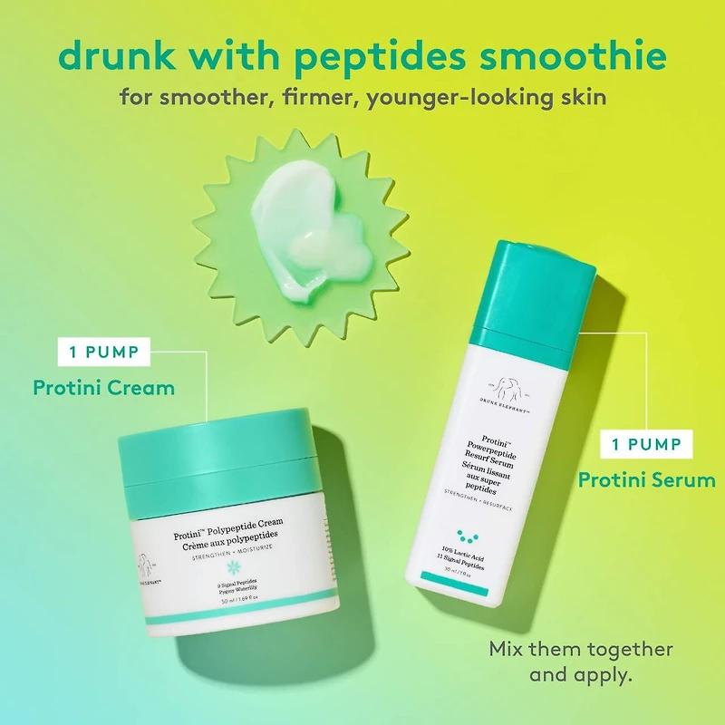 Sérum lissant aux peptides puissants Protini™ avec acide lactique