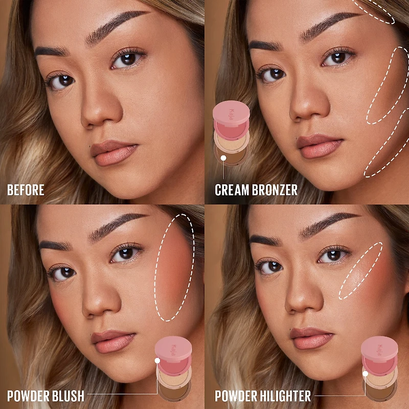 Face Bento Cream Bronzer, Powder Blush & Highlighter Sculpting Trio