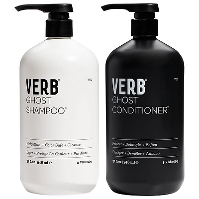 Verb Ghost Weightless Shampoo and Conditioner Jumbo Set for Fine Hair