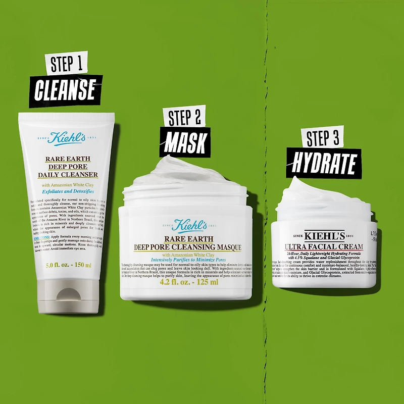 Masque visage nettoyant profond réducteur de pores à l’argile Rare Earth