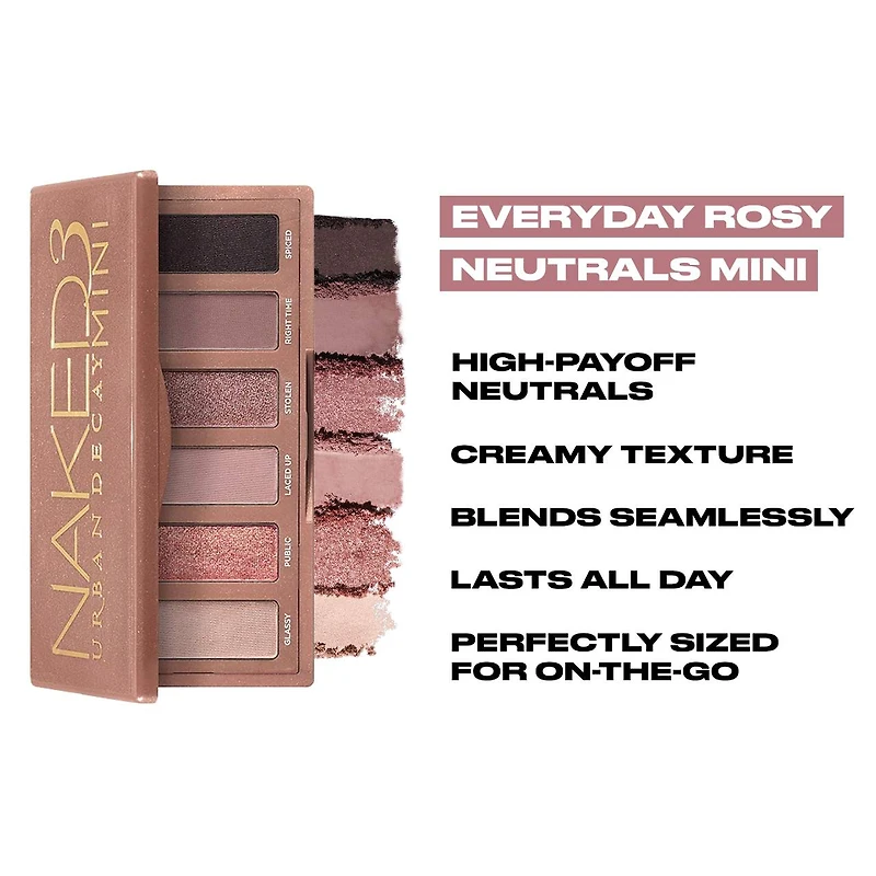 Mini palette de fards à paupières rose doux Naked3