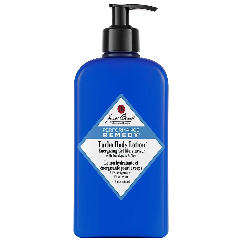 Jack Black Turbo Body Lotion Energizing Gel Moisturizer with Eucalyptus & Aloe 16 oz/ 473 mL