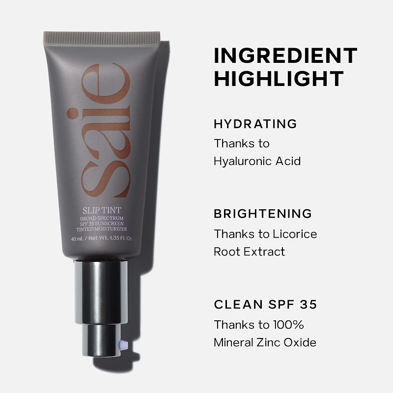 Slip Tint – Lightweight Tinted Moisturizer with Mineral Zinc SPF 35 and Hyaluronic Acid