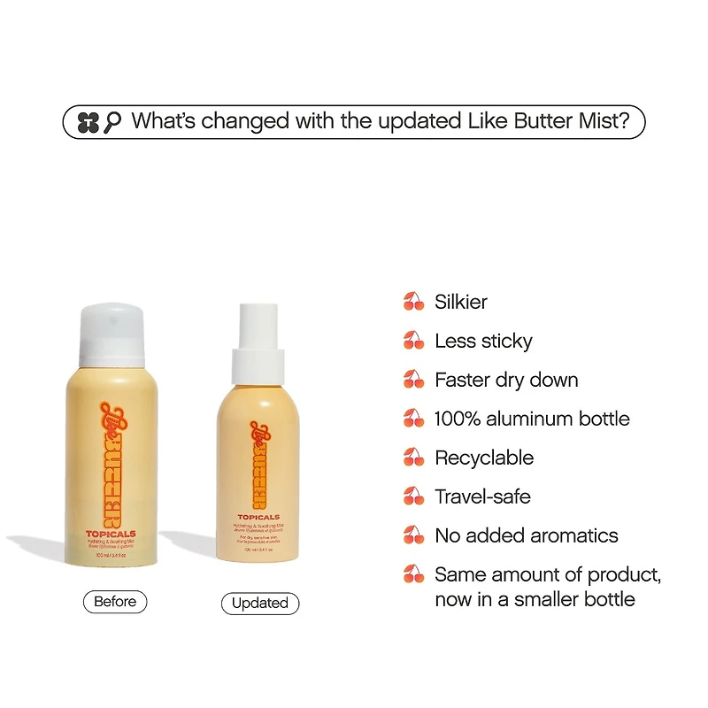 Brume hydratante et apaisante pour le corps Like Butter pour les peaux sèches, sensibles et sujettes à l’eczéma