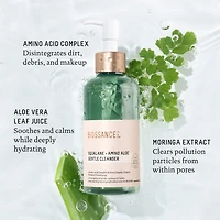 Nettoyant doux et réducteur des pores avec acides aminés, aloès et squalane