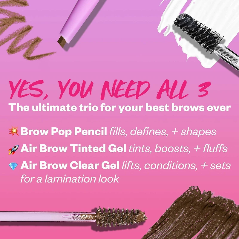 Brow Team Eyebrow Pencil +  Eyebrow Gel Trio Set