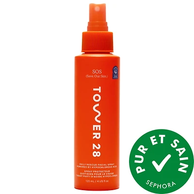 Tower 28 Beauty Vaporisateur visage quotidien SOS avec acide hypochloreux 4 oz/ 120 mL