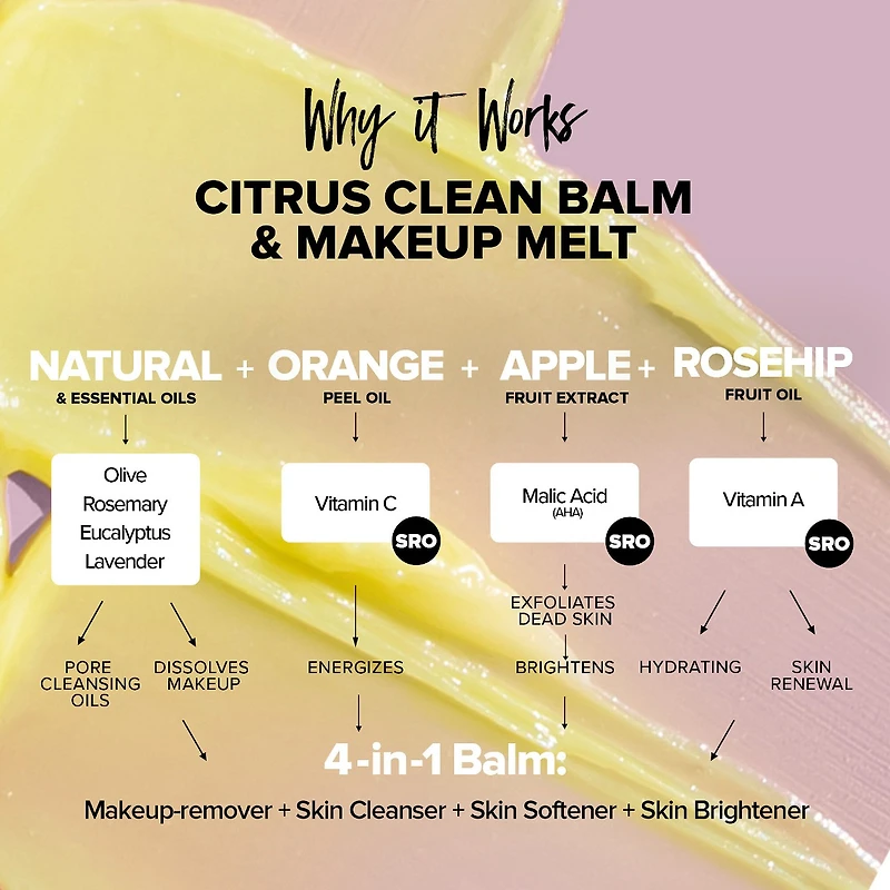 NUDESKIN Citrus Clean Balm & Make-Up Melt