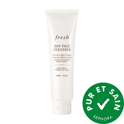 Nettoyant hydratant doux pour le visage au soja