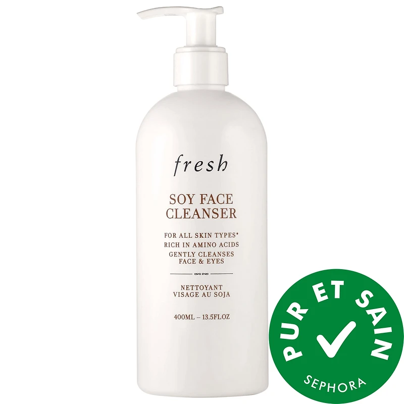 Nettoyant hydratant doux pour le visage au soja