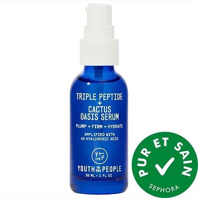 Sérum Oasis hydratant et raffermissant triple peptide avec acide hyaluronique