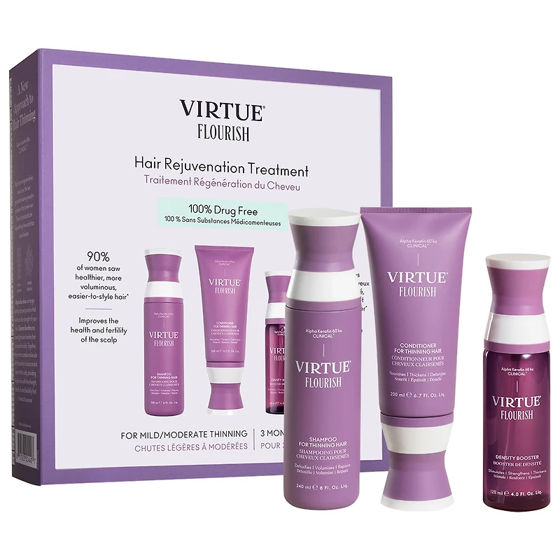 Virtue Flourish® Hair Rejuvenation Treatment Set for Thinning Day Supply