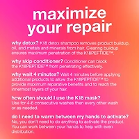 Minimasque capillaire sans rinçage à réparation moléculaire