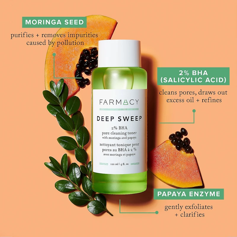 Deep Sweep 2% BHA Pore Cleaning Toner with Moringa + Papaya