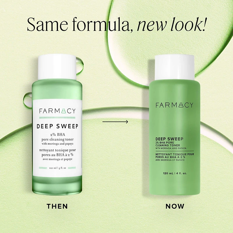 Lotion tonique purifiant les pores 2 % BHA Deep Sweep avec moringa + papaye