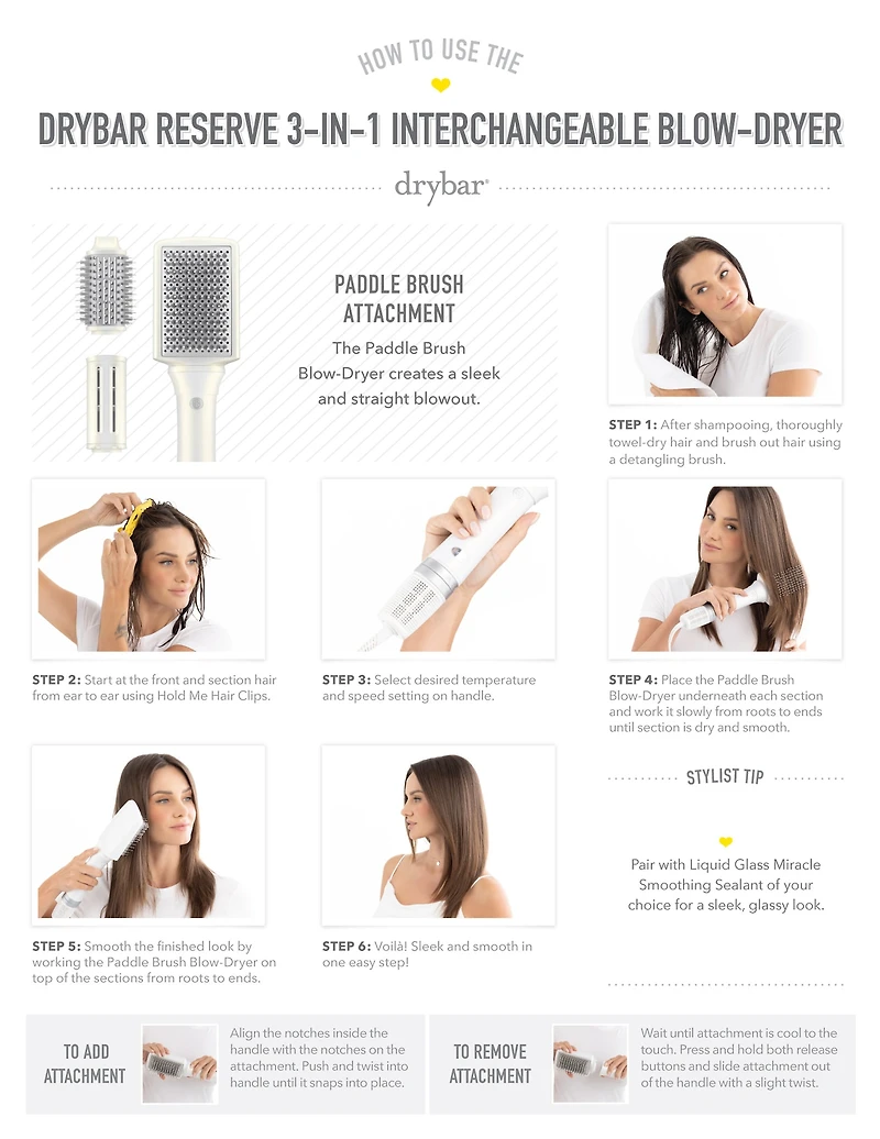Sèche-cheveux interchangeable 3-en-1 Reserve