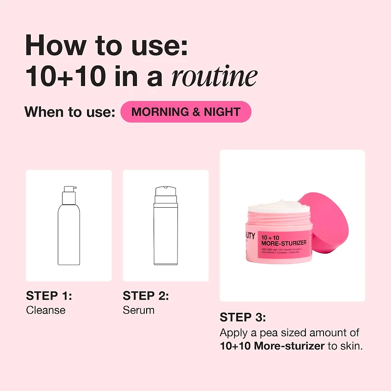 Hydratant 10 + 10 avec vitamine C à 10 % et complexe de peptides à 10 %