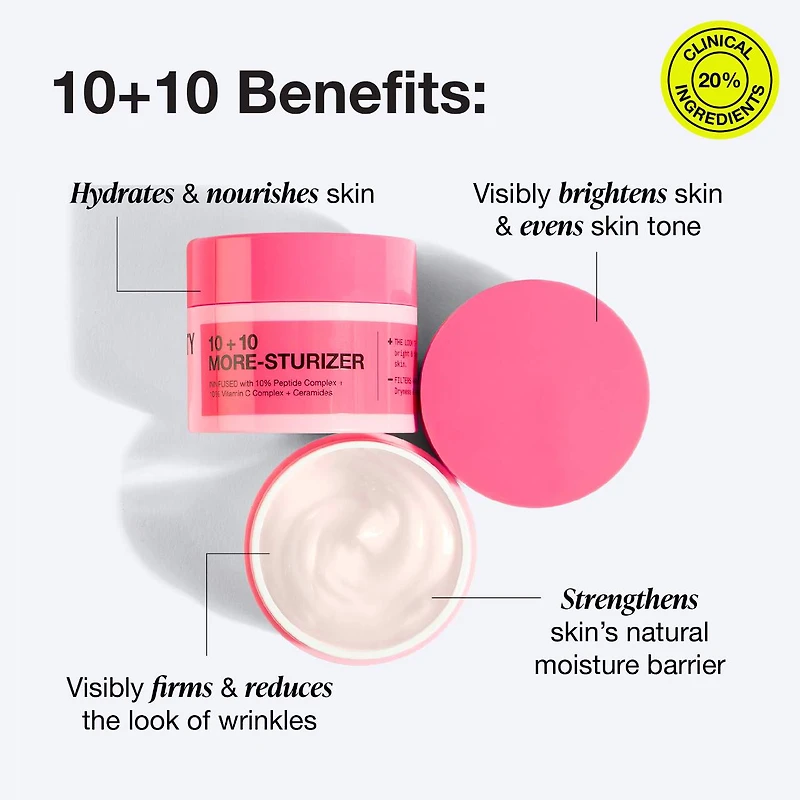Hydratant 10 + 10 avec vitamine C à 10 % et complexe de peptides à 10 %