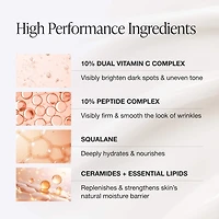 10 + 10 Moisturizer with 10% Vitamin C + 10% Peptide Complex + Ceramides