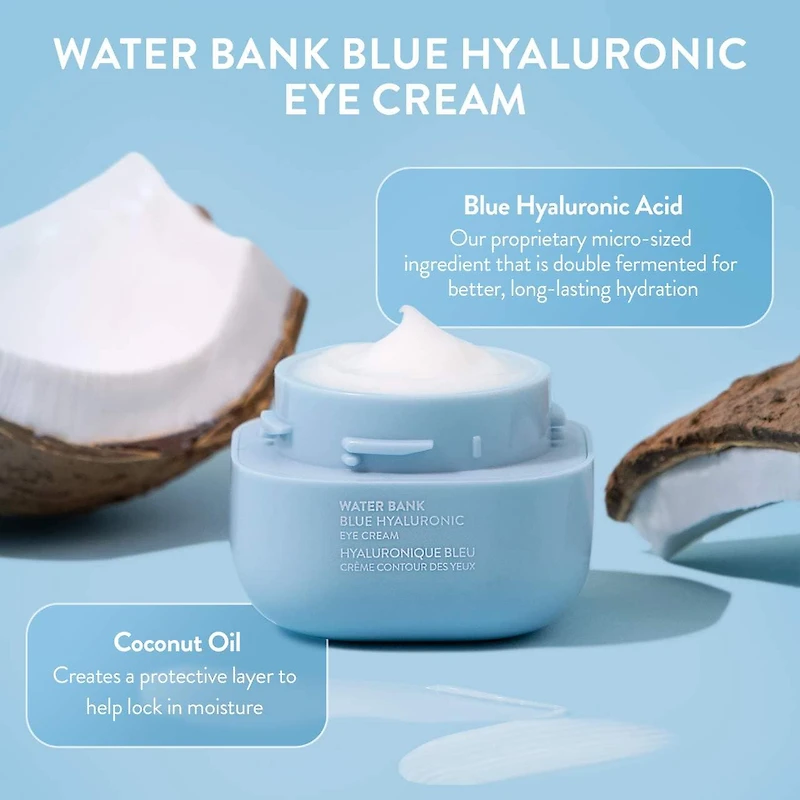 Crème crème contour des yeux avec acide hyaluronique Water Bank Blue