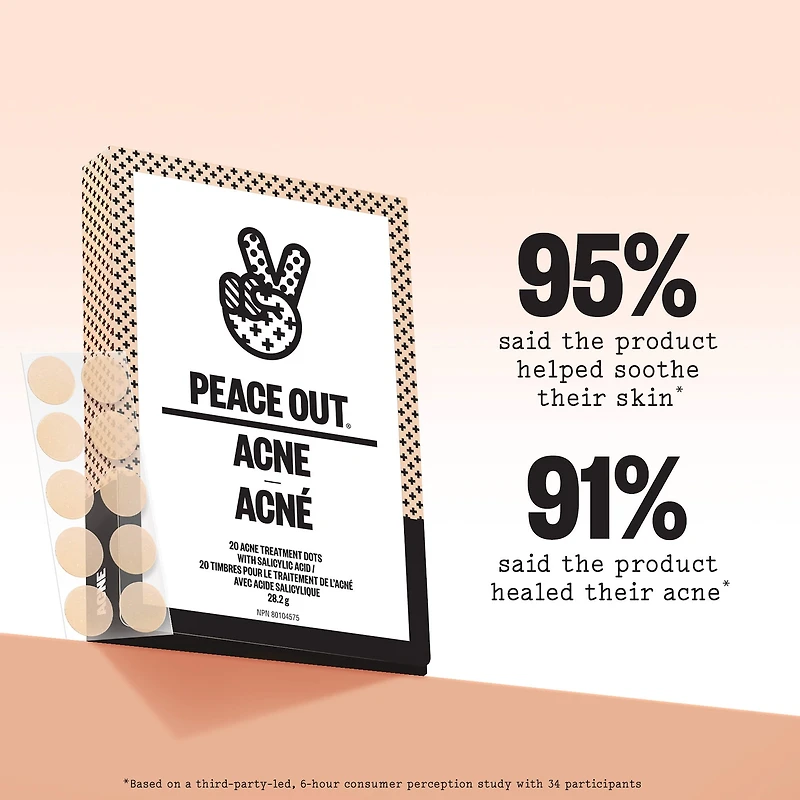 Peace Out Salicylic Acid Acne Healing Dots Mega Value Pack + Free Travel Bag