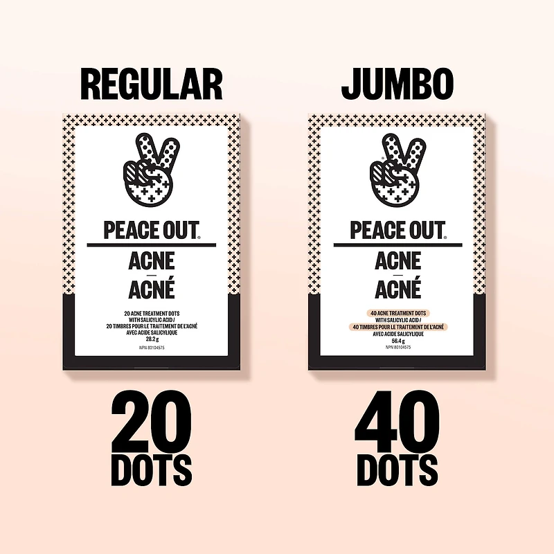 Peace Out Salicylic Acid Acne Healing Dots Mega Value Pack + Free Travel Bag