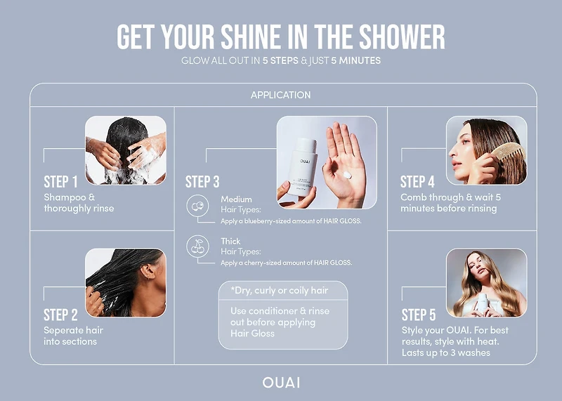 Soins brillance pour cheveux pour la douche