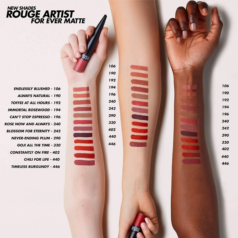 Rouge à lèvres liquide longue tenue mat 24H Artist For Ever
