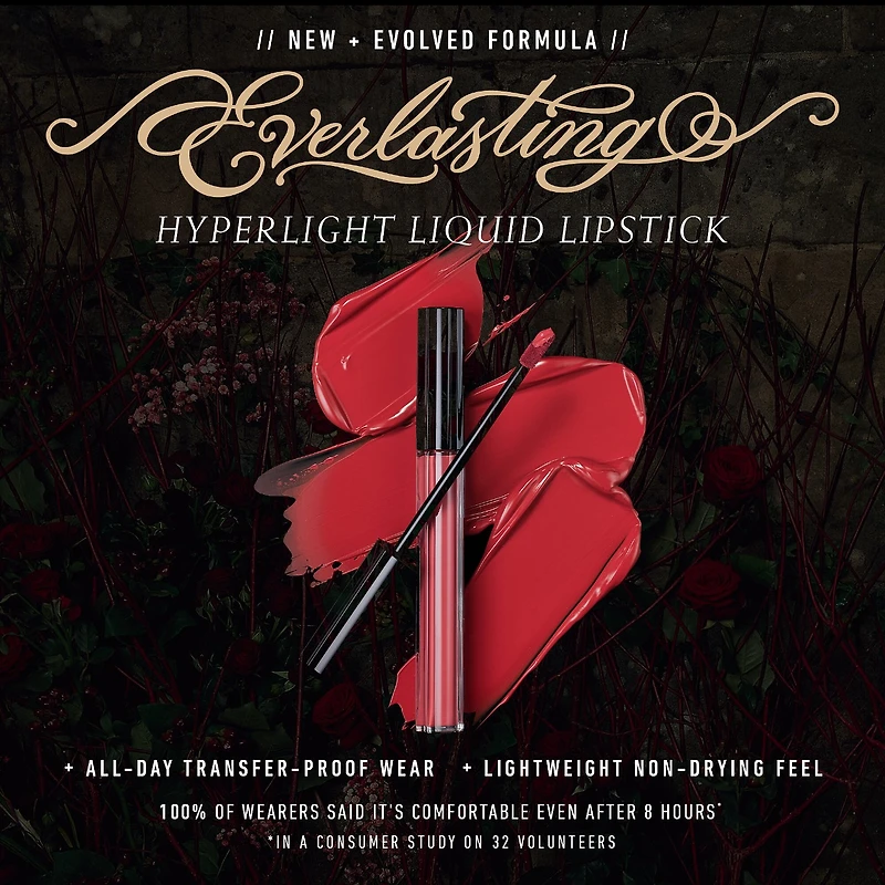 Rouge à lèvres liquide végane, anti-transfert et ultraléger Everlasting