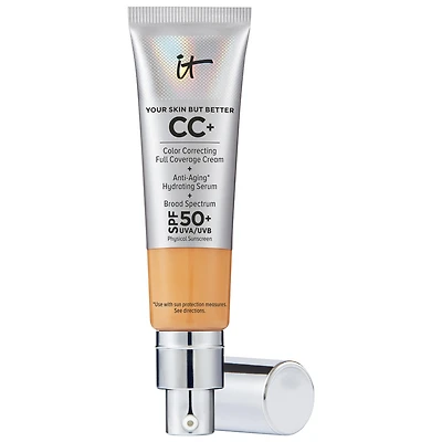 Fond de teint correcteur couleur crème CC à couvrance totale avec FPS 50+
