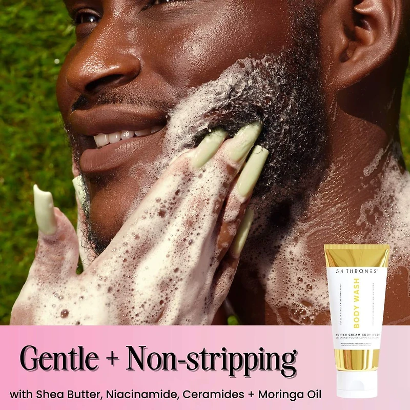 Moisturizing Butter Cream Body Wash - Non-Stripping with Shea Butter, Ceramides and Niacinamide