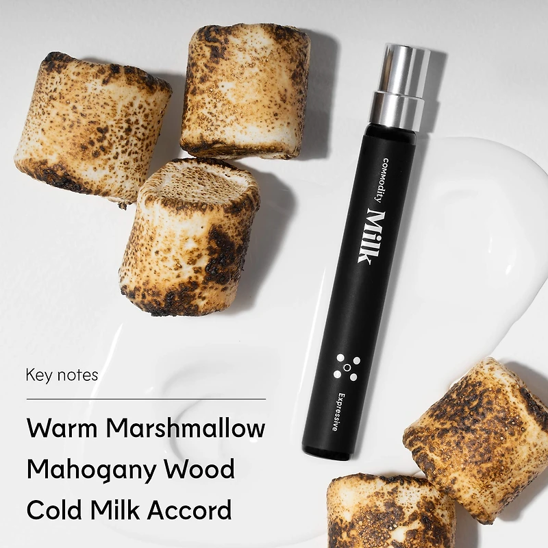 Eau de parfum Milk Expressive avec des notes guimauve et bois d’acajou